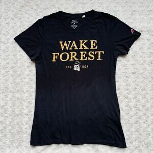 Wake Forest Demon Deacs Women Cotton League Collegiate Outfitter Black T Shirt M